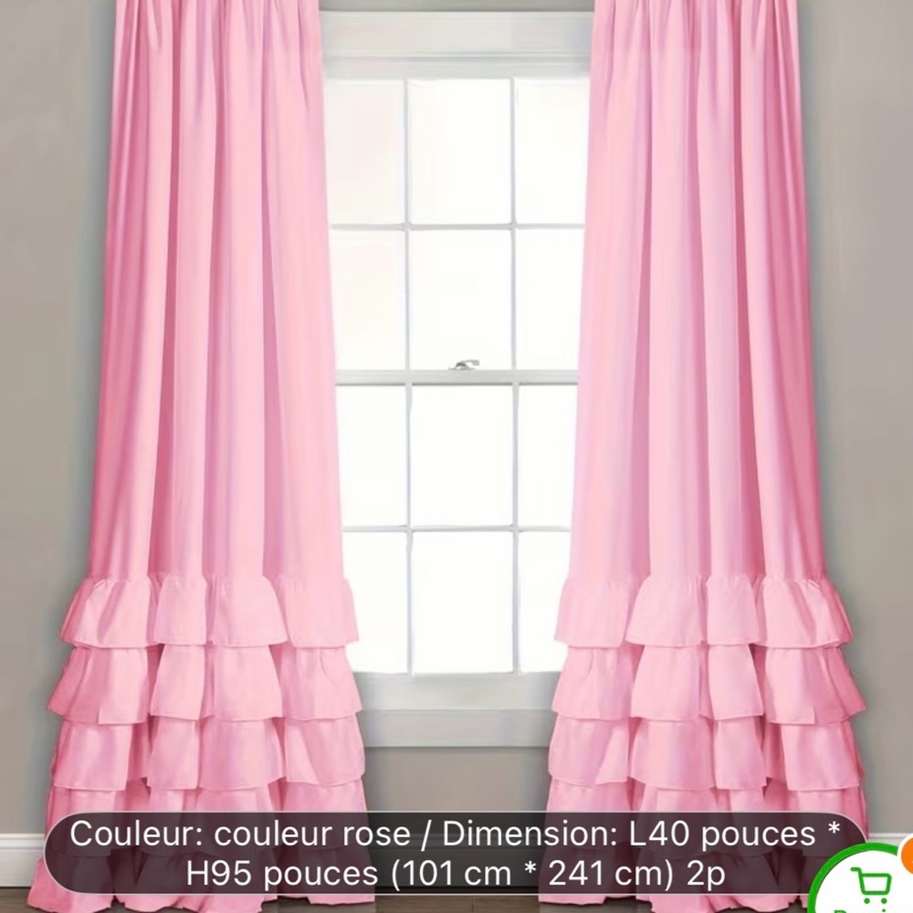 Pink Ruffled Canopy/Drape - Picture 3 of 3